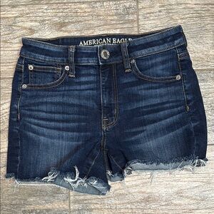 American Eagle Outfitters Blue Jean Shorts Distressed Hem